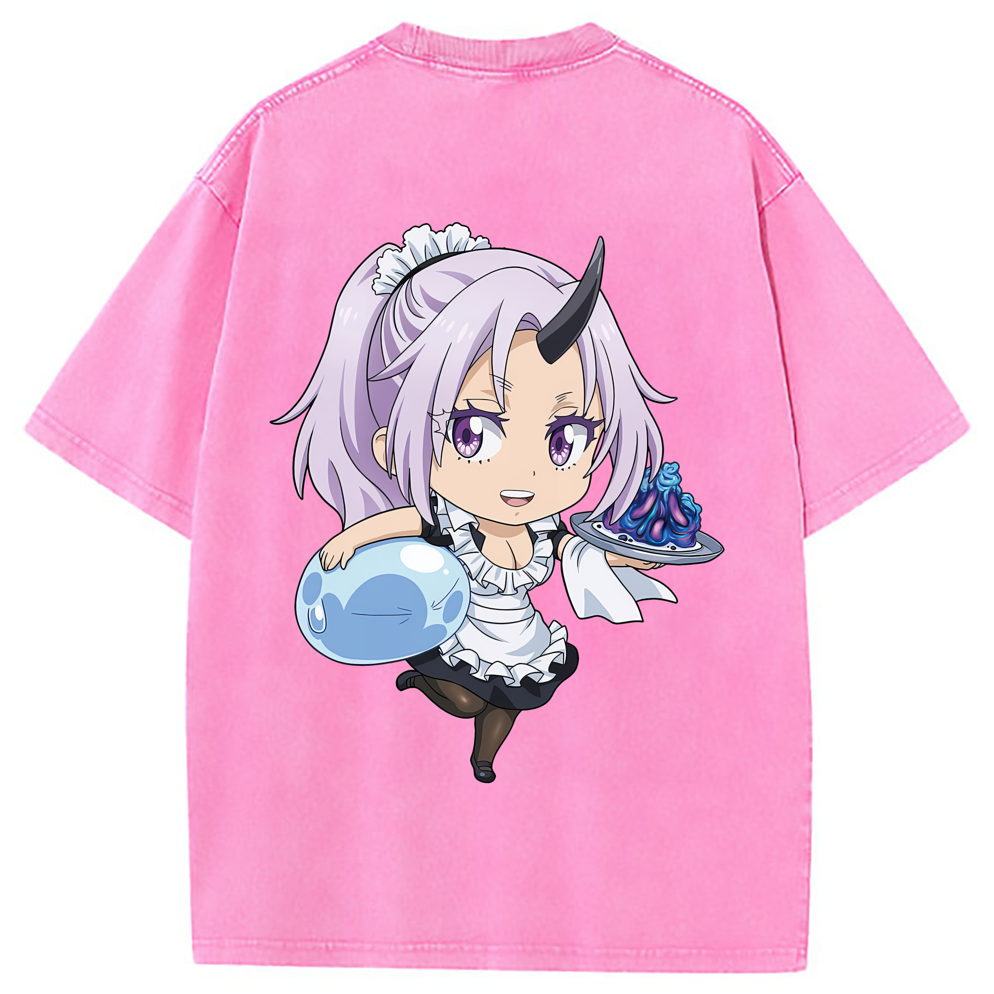 （画像用） 転スラ Regarding Reincarnated to Slime 綿100% ヴィンテージ風 半袖Tシャツ（背面プリント）